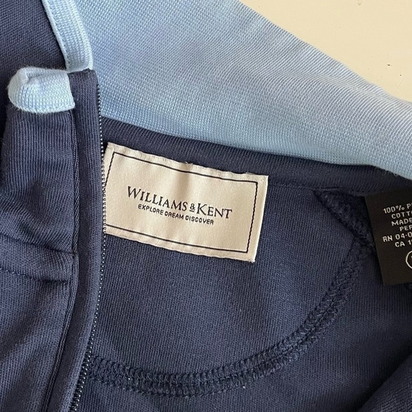 Williams & Kent Men’s Pima Cotton Knit Half-Zip Pullover Blue Size Medium - Picture 5 of 7